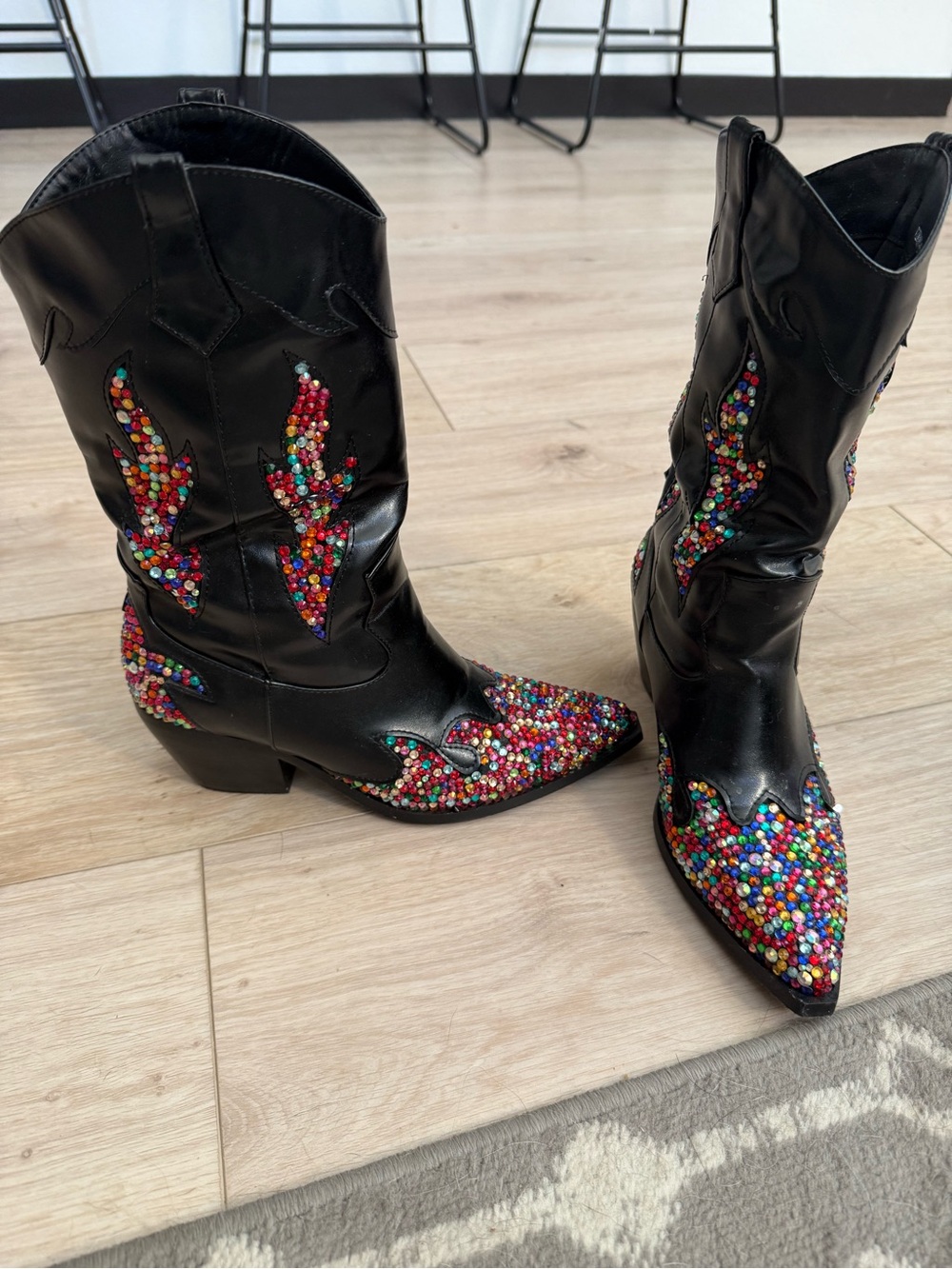 Azaela Wang  Multicolor Stud Embellishment Vinny boots